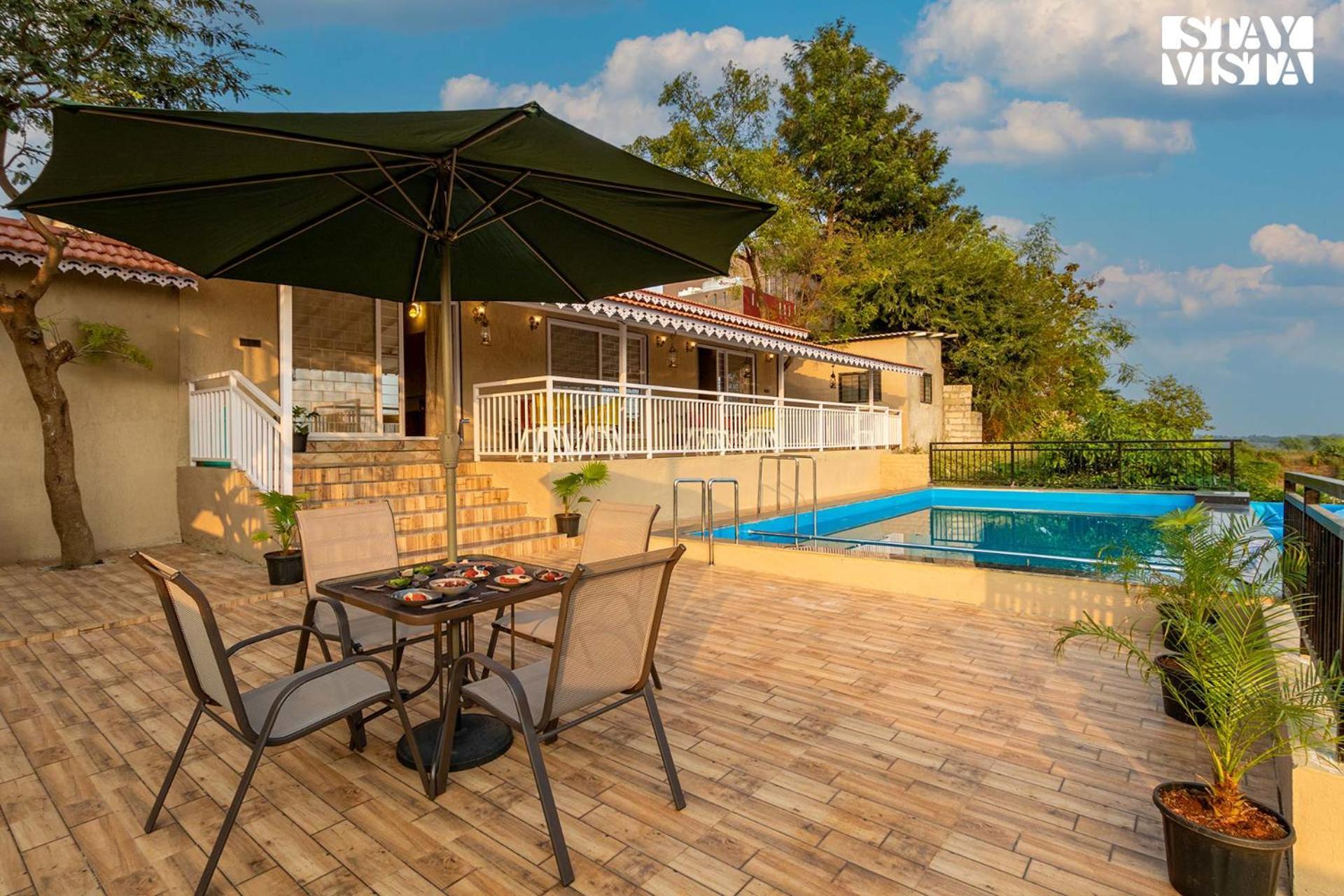 Stayvista'S Harvest Haven - Pool-View Villa With Deck & Machan Near Sula Nashik Ngoại thất bức ảnh